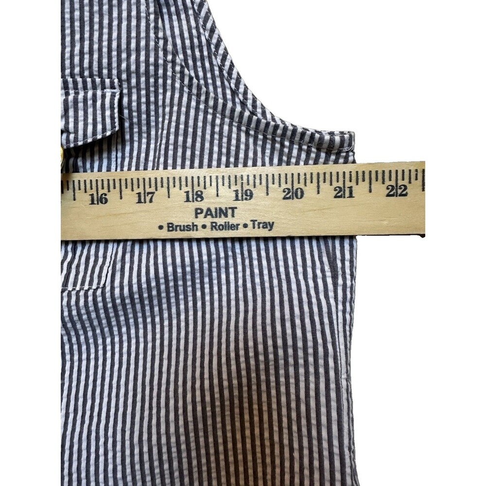 Anne Klein Blue & White Searsucker Collared Sleeveless Button-Up Top Womens XL - Picture 6 of 9